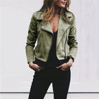 Cheryl | Damska smukła nowoczesna kurtka, kurtka w stylu biker | Erwnn | Czarny