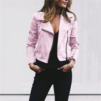 Cheryl | Damska smukła nowoczesna kurtka, kurtka w stylu biker | Erwnn | Niebieski