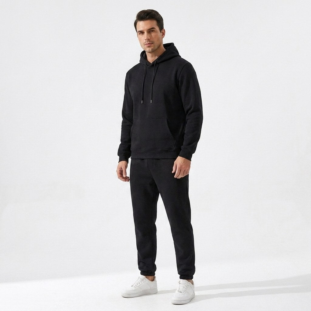 Kordian | Męski zestaw domowy (loungewear) z kapturem, wygodny komplet dwuczęściowy | Erwnn