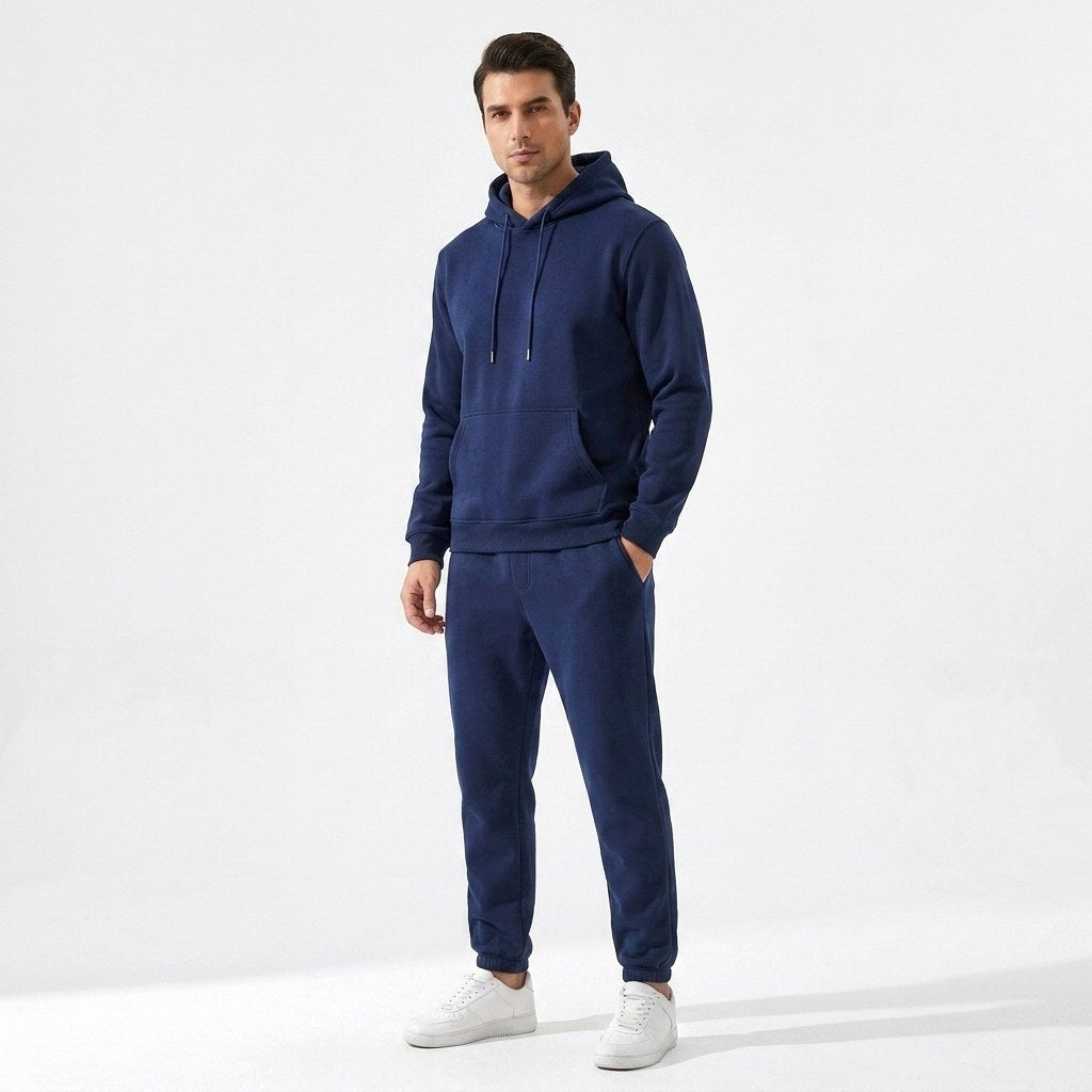Kordian | Męski zestaw domowy (loungewear) z kapturem, wygodny komplet dwuczęściowy | Erwnn