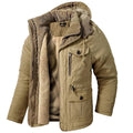 Ethan | Męska kurtka, ochrona przed wiatrem, ocieplany fason | Erwnn | Khaki