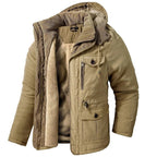 Ethan | Męska kurtka, ochrona przed wiatrem, ocieplany fason | Erwnn | Khaki