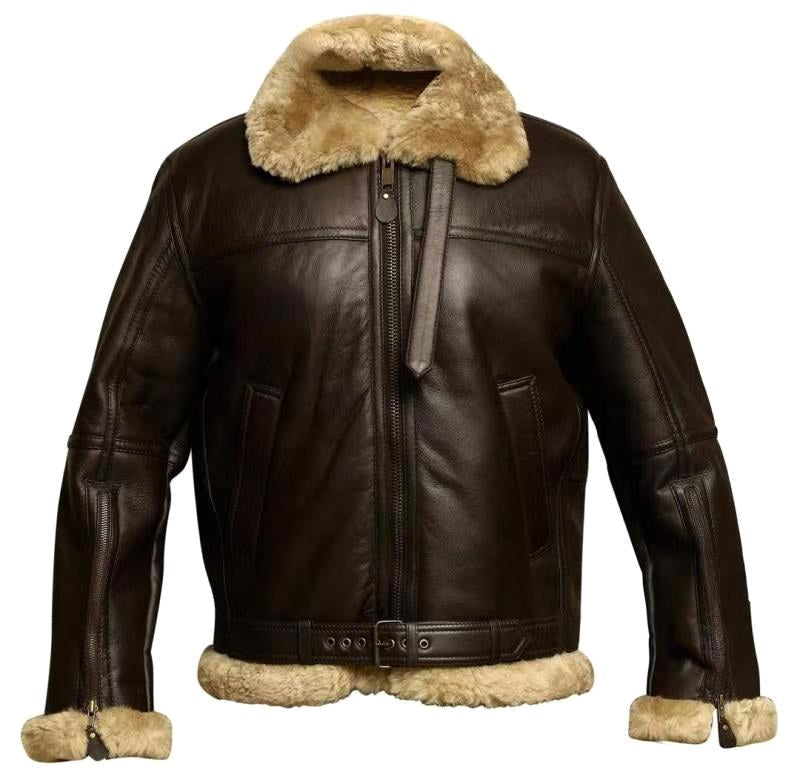 Garrett | Męska kurtka, wykończenie w stylu skóry, ciepły model | Erwnn | M