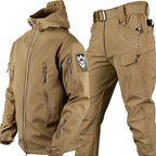 Andrzej | Męski zestaw outdoorowy: kurtka softshell z kapturem i spodnie taktyczne | Erwnn