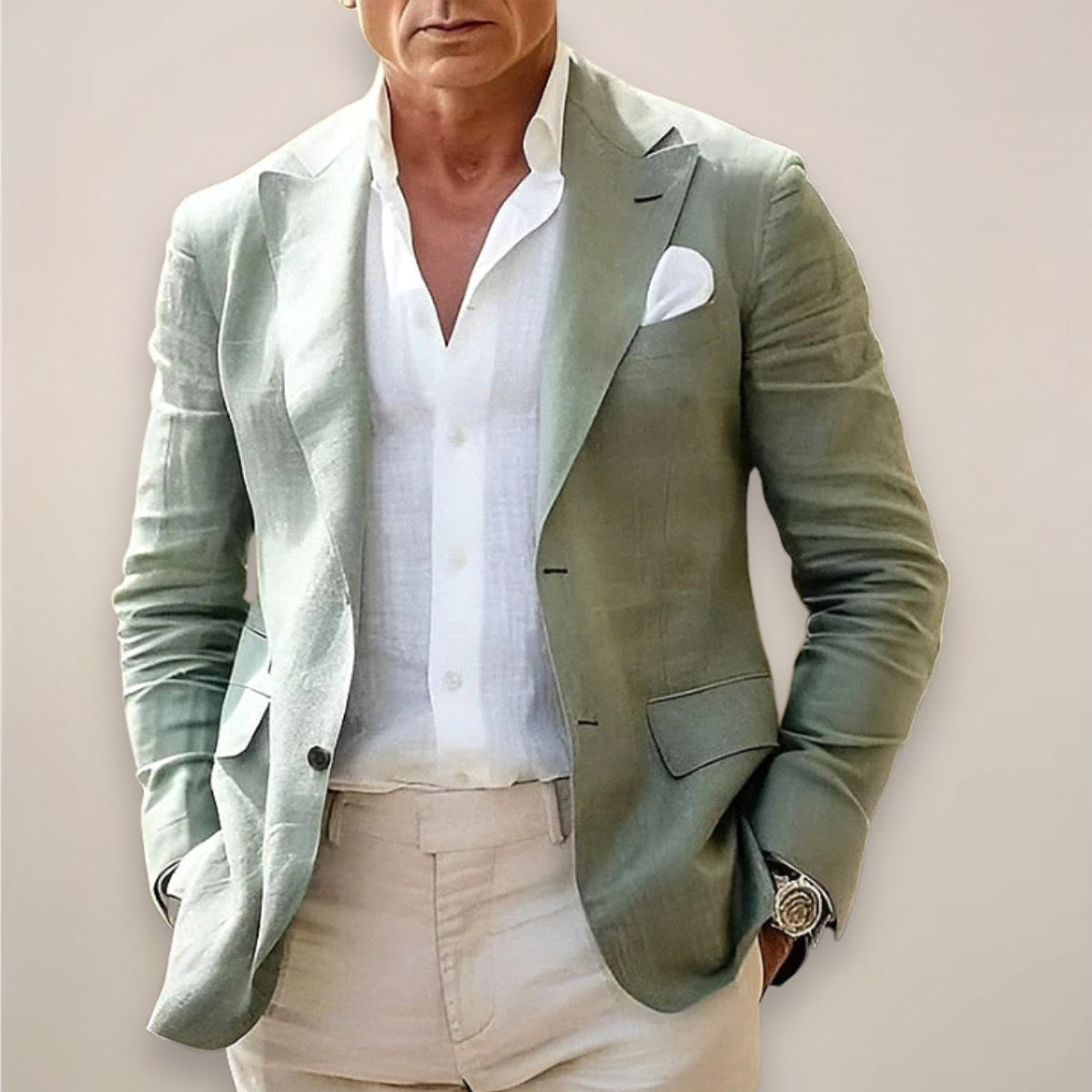 Joseph | Męski lekki blezer, kurtka elegancko-codzienna | Erwnn | Beżowy