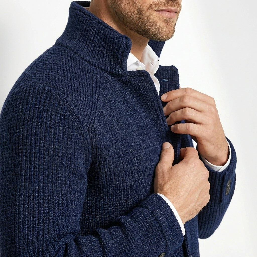 Tobiasz | Męski kardigan zapinany na guziki, ciepły kardigan | Erwnn