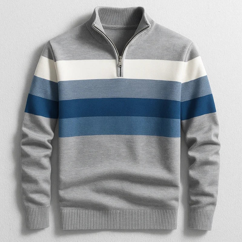 Justin | Męski sweter, z domieszką wełny | Erwnn | Granatowy