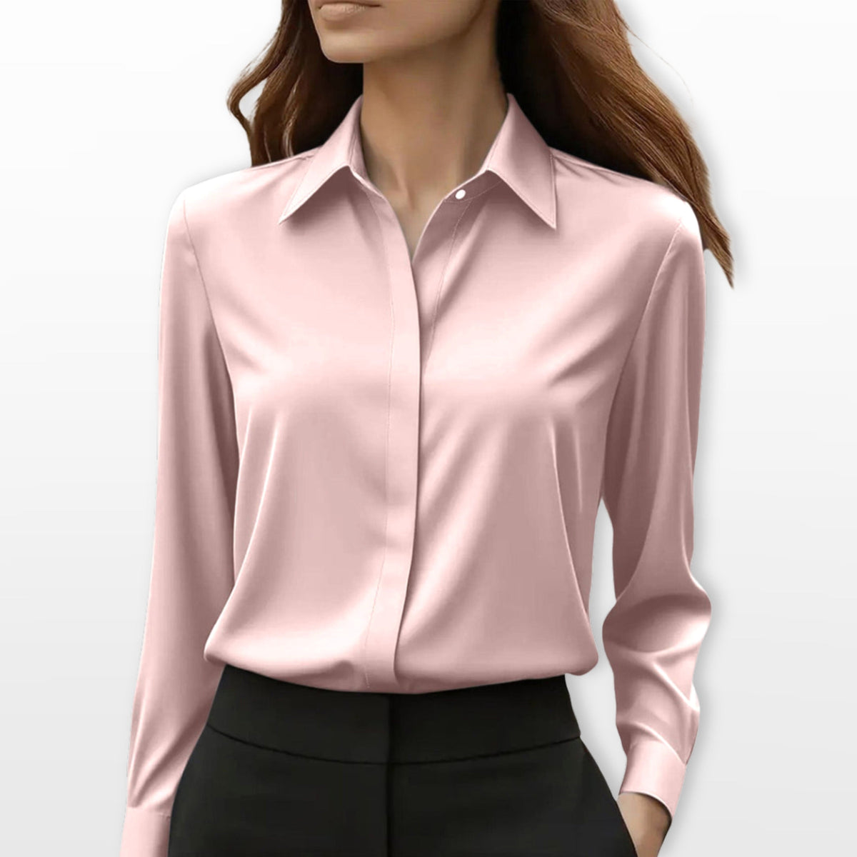 Madlen | Satynowa koszula damska, elegancka bluzka do biura | Erwnn