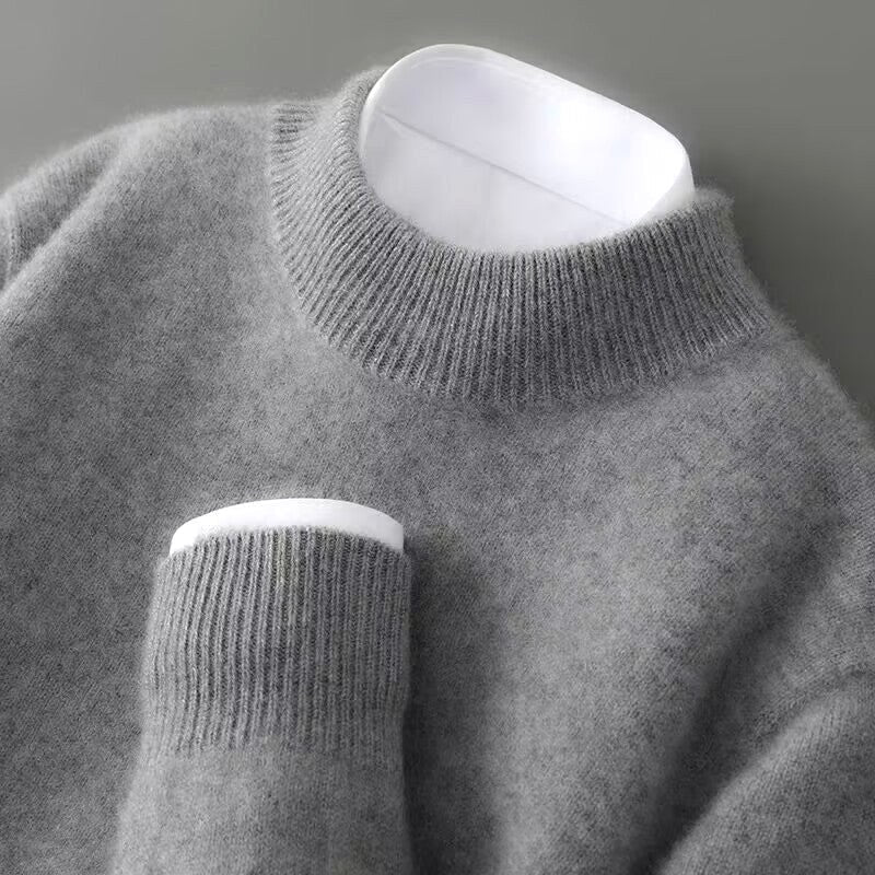 Malcolm | Męski sweter kaszmirowy, lekki sweter dziany | Erwnn | Beżowy
