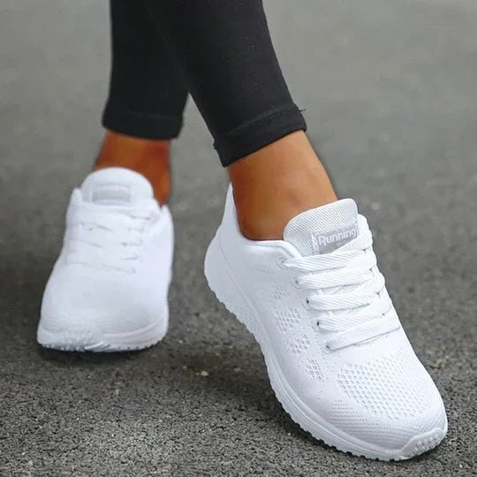 Rose | Damskie ortopedyczne buty sportowe ze wspierającą podeszwą, wygodne buty sportowe trekkingowe | Erwnn | Biały
