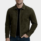 Bartosz | Męska kurtka skórzana na zamek, idealna na jesień | Erwnn